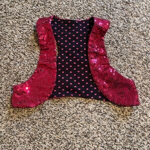 Red Sequin Heart Vest
